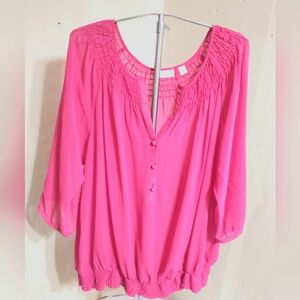 New York and Company Hot Pink Blouse